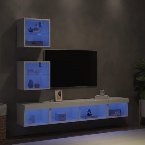 vidaXL vidaXL 5-częściowy zestaw mebli TV z LED, biały 1