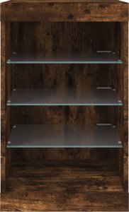 vidaXL vidaXL Szafka z oświetleniem LED, przydymiony dąb, 41x37x67 cm 6