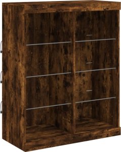 vidaXL vidaXL Szafka z oświetleniem LED, przydymiony dąb, 81x37x100 cm 3