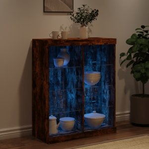 vidaXL vidaXL Szafka z oświetleniem LED, przydymiony dąb, 81x37x100 cm 4