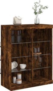 vidaXL vidaXL Szafka z oświetleniem LED, przydymiony dąb, 81x37x100 cm 5