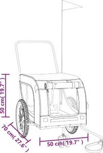 vidaXL Przyczepka rowerowa dla zwierząt, tkanina Oxford i żelazo 11