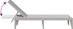 vidaXL Leżak, szary, 186x60x29 cm, PP 7