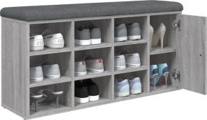 vidaXL Ławka na buty, szary dąb sonoma, 102x32x50 cm 4
