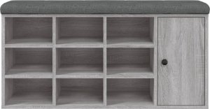 vidaXL Ławka na buty, szary dąb sonoma, 102x32x50 cm 5