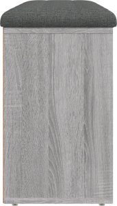 vidaXL Ławka na buty, szary dąb sonoma, 102x32x50 cm 6