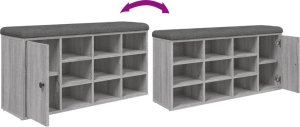 vidaXL Ławka na buty, szary dąb sonoma, 102x32x50 cm 9