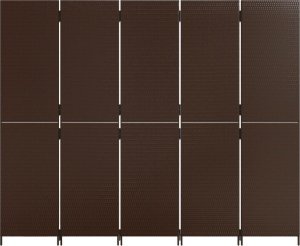 vidaXL Parawan 5-panelowy, brązowy, polirattan 5