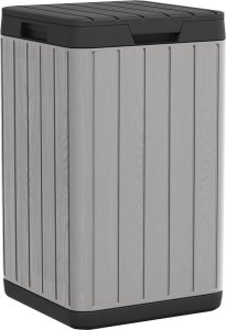 Skrzynia ogrodowa vidaXL Zewnętrzny kosz na śmieci, szary, 38x38x65 cm, PP 2