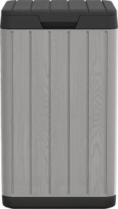 Skrzynia ogrodowa vidaXL Zewnętrzny kosz na śmieci, szary, 38x38x65 cm, PP 4