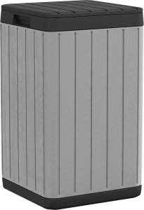 Skrzynia ogrodowa vidaXL Zewnętrzny kosz na śmieci, szary, 38x38x65 cm, PP 6