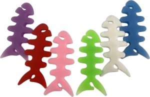 Hurtel Zwijacz organizer kabla słuchawek w kształcie ryby zielony Zwijacz organizer kabla słuchawek w kształcie ryby zielony 2