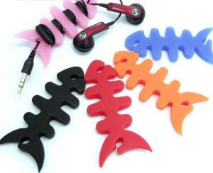 Hurtel Zwijacz organizer kabla słuchawek w kształcie ryby zielony Zwijacz organizer kabla słuchawek w kształcie ryby zielony 5