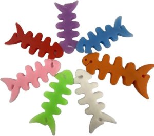 Hurtel Zwijacz organizer kabla słuchawek w kształcie ryby biały Zwijacz organizer kabla słuchawek w kształcie ryby biały 6