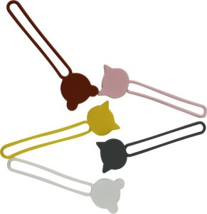 Hurtel Silikonowy zwijacz organizer kabla przewodu brązowy Silikonowy zwijacz organizer kabla przewodu brązowy 9