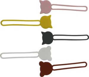 Hurtel Silikonowy zwijacz organizer kabla przewodu żółty Silikonowy zwijacz organizer kabla przewodu żółty 7