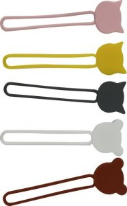 Hurtel Silikonowy zwijacz organizer kabla przewodu szary Silikonowy zwijacz organizer kabla przewodu szary 3