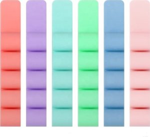 Organizer Hurtel Silikonowy organizer biurowy do kabli przewodów długopisów fioletowy Silikonowy organizer biurowy do kabli przewodów długopisów fioletowy 2