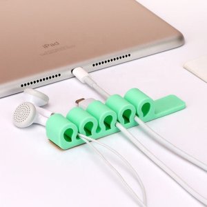 Organizer Hurtel Silikonowy organizer biurowy do kabli przewodów długopisów fioletowy Silikonowy organizer biurowy do kabli przewodów długopisów fioletowy 7