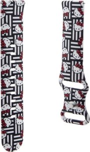 Sourcing Hello Kitty Universal Strap HKUWMSDIESK Silicone Heads & Stripes black/black strap 20mm 3