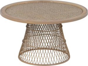 Bigbuy Home Stolik Beżowy Żelazo Rattan 70 x 70 x 39,5 cm 1