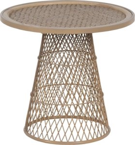 Bigbuy Home Stolik Beżowy Żelazo Rattan 55 x 55 x 50 cm 1