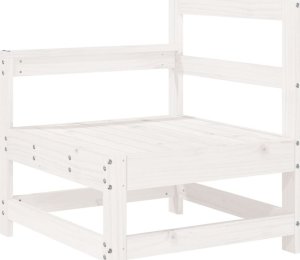 vidaXL 4-częściowy zestaw mebli ogrodowych, biały, lite drewno sosnowe 5