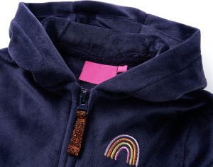 vidaXL Bluza dziecięca z kapturem, motyw tęczy, granatowa, 128 3