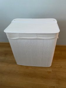 Kosz na pranie Songmics Kosz Na Pranie Z 3 Sekcjami, Zatrzaskową Pokrywką I Uchwytami, Składany 150 L, Do Pralni, Sypialni, Łazienki, Biały Lcb091w01 Lu 15