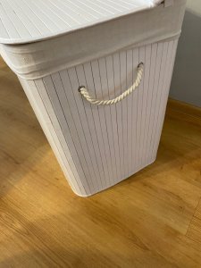 Kosz na pranie Songmics Kosz Na Pranie Z 3 Sekcjami, Zatrzaskową Pokrywką I Uchwytami, Składany 150 L, Do Pralni, Sypialni, Łazienki, Biały Lcb091w01 Lu 18