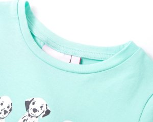 vidaXL Koszulka dziecięca z nadrukiem piesków, jasna mięta, 116 3