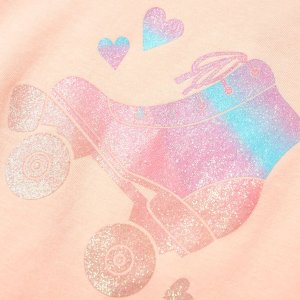 vidaXL Koszulka dziecięca z nadrukiem wrotki, jasny pomarańcz, 128 4