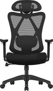 Krzesło biurowe Songmics Krzesło Biurowe, Ergonomiczne Krzesło Biurowe, Krzesło Komputerowe, Krzesło Siatkowe, Regulowane Podparcie Lędźwiowe I Zagłówek, 1