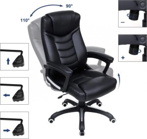 Krzesło biurowe Songmics Krzesło Biurowe Racing Czarne Obg65bk 14