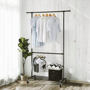 Songmics Przemysłowy Wieszak Na Ubrania Na Kółkach, Maksymalne Obciążenie 110 Kg, Podwójny Drążek Do Wieszania Odzieży, Wytrzymały Ekspoz 12