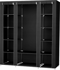 Songmics Przenośna Szafa, Składana Szafa, Organizer Do Przechowywania Ubrań Z Wieszakiem, Półki, Pokrycie Z Tkaniny, Do Sypialni, Szatnia 18