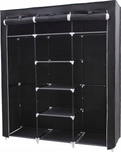 Songmics Przenośna Szafa, Składana Szafa, Organizer Do Przechowywania Ubrań Z Wieszakiem, Półki, Pokrycie Z Tkaniny, Do Sypialni, Szatnia 2