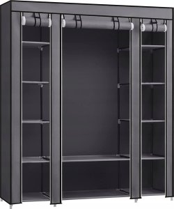 Songmics Przenośna Szafa, Składana Szafa, Organizer Do Przechowywania Ubrań Z Wieszakiem, Półki, Pokrycie Z Tkaniny, Do Sypialni, Szatnia 28