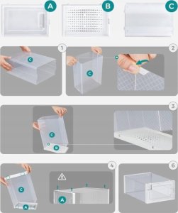 Songmics Pudełka Na Buty, Opakowanie 18 Organizerów Do Przechowywania Butów, Które Można Układać Jeden Na Drugim, Składane I Wszechstronn 4