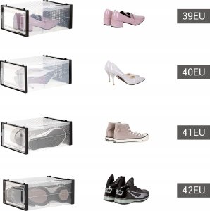 Songmics Pudełka Na Buty, Opakowanie 18 Organizerów Do Przechowywania Butów, Które Można Układać Jeden Na Drugim, Składane I Wszechstronn 10
