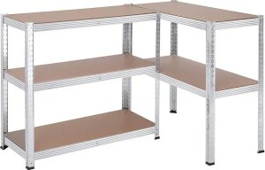 Songmics Regały 5-poziomowe, Zestaw 2 Regałów Stalowych Do Przechowywania, Montaż Bez Użycia Narzędzi, Do Garażu, Szopy, Nośność 875 Kg, 2