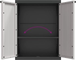 Szafa ogrodowa vidaXL Szafka ogrodowa, szaro-czarna, 65x37x85 cm, PP 11