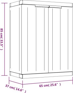 Szafa ogrodowa vidaXL Szafka ogrodowa, szaro-czarna, 65x37x85 cm, PP 12