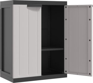 Szafa ogrodowa vidaXL Szafka ogrodowa, szaro-czarna, 65x37x85 cm, PP 9