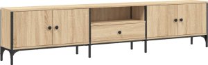 vidaXL Szafka pod TV, z szufladą, dąb sonoma, 200x25x44 cm 2