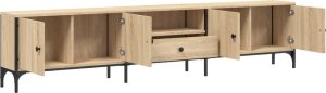vidaXL Szafka pod TV, z szufladą, dąb sonoma, 200x25x44 cm 5