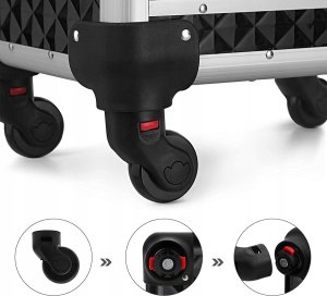 Songmics Zamykana Kosmetyczka, Wózek Na Kosmetyki Na Kółkach, Dla Profesjonalnego Artysty Makijażu, Studia Urody, Technika Paznokci, Abs, 11