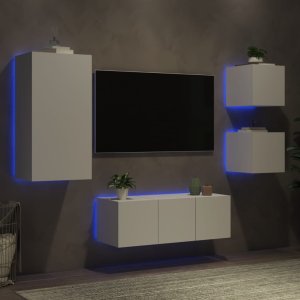 vidaXL vidaXL 5-częściowy zestaw mebli TV z LED, biały 1