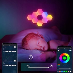 Braders Lampa Kinkiet Plaster Miodu Modułowa USB + Pilot 10 szt. 4