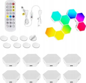 Braders Lampa Kinkiet Plaster Miodu Modułowa USB + Pilot 10 szt. 7